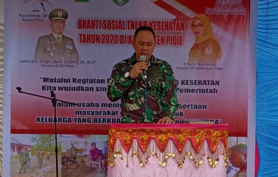 Kodim 0102/Pidie Gelar Kegiatan Bakti Sosial TNI KB Kesehatan Tahun 2020.