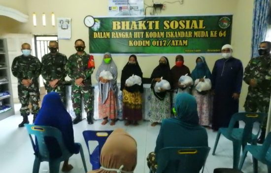 Menyambut HUT Kodam Iskandar Muda, Kodim 0117/Aceh Tamiang Berbagi Tali Asih