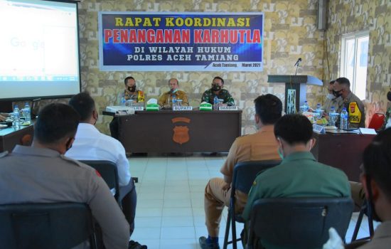 Dandim 0117/Atam Mengikuti Rapat Koordinasi Penanganan Karhutla di Wilayah Kabupaten Aceh Tamiang