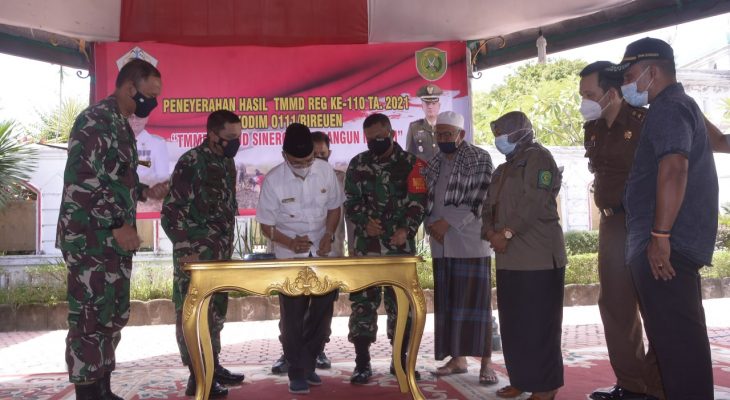 Irdam IM Brigjen TNI Niko Resmi Tutup TMMD Ke-110 Kodim 0111/ Bireuen
