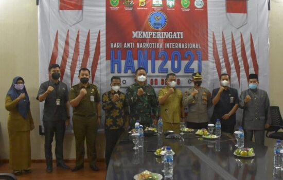 Dandim 0117/Aceh Hadiri Puncak Peringatan Hari Anti Narkoba  (Hani) 2021 Secara virtual di Kab. Aceh Tamiang