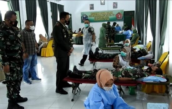 Sambut HUT TNI ke-76, Kodim 0117/Aceh Tamiang Gelar Bakti Sosial Donor Darah