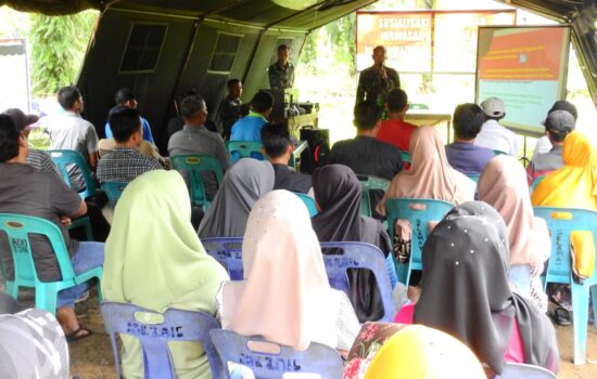 Satgas TMMD Reguler Ke-115 Kodim 0117/Aceh Tamiang Berikan Materi Wawasan Kebangsaan Kepada Masyarakat