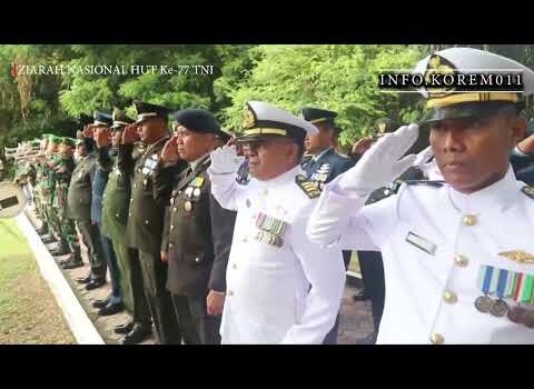 Danrem 011/LW Pimpin Ziarah Nasional HUT Ke-77 TNI Tahun 2022