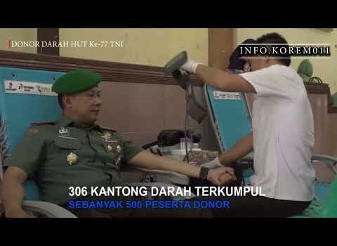 Korem 011/LW Gelar Donor Darah HUT TNI Ke-77 Tahun 2022