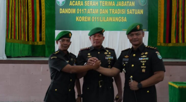 Danrem 011/LW Pimpin Sertijab Dandim 0117/Aceh Tamiang