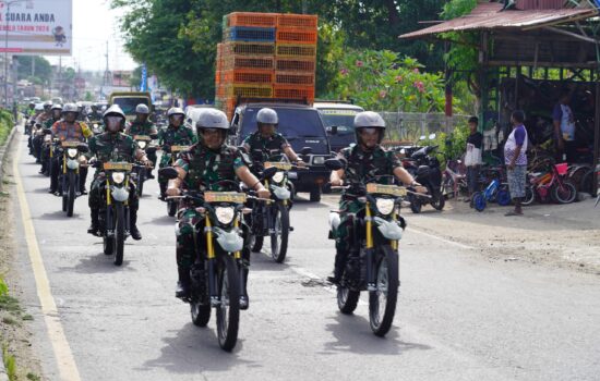 Pasca Pemilu Ratusan TNI-Polri Patroli, Danrem Lilawangsa: Sowan Keliling Pastikan Logistik dan Situasi di Aceh Aman